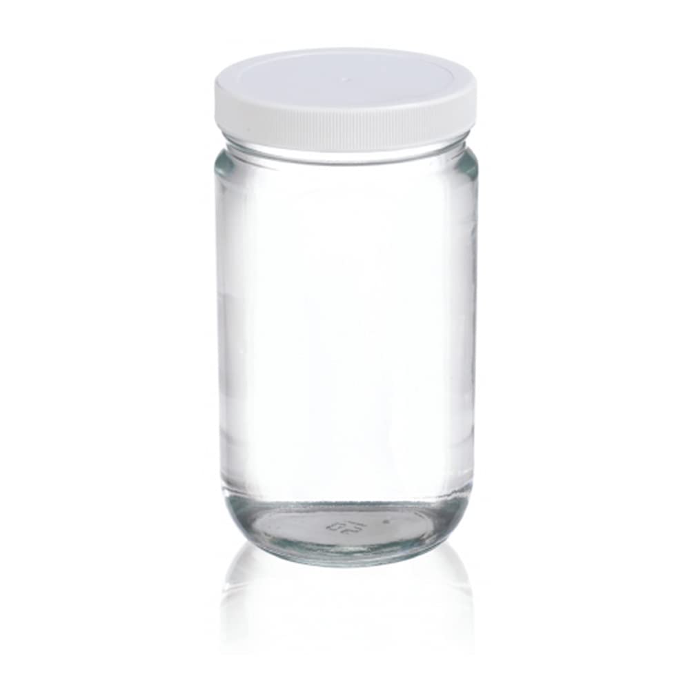 Clear Glass 2oz Straight Sided Jar with Screw Cap, Case of 24 V9746