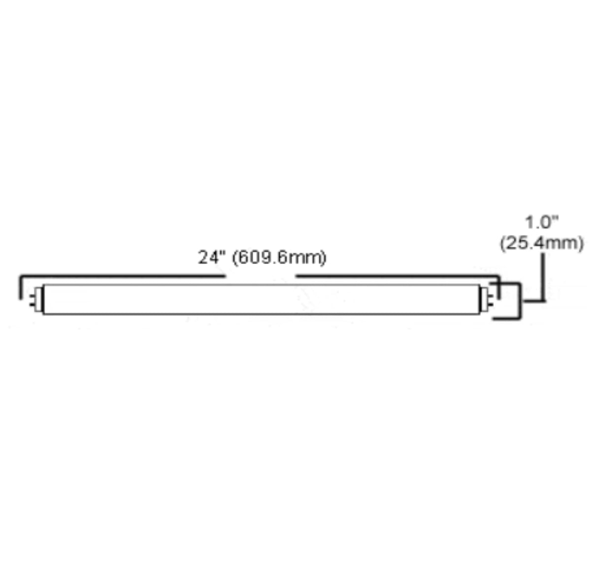 24 Inch T8 Fluorescent Tube Light Bulb 17W 4100K Cool White 2800 Lumen G13 Bi-Pin Base Pack of 6 I485781