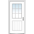 Primed Fiberglass 1/2 Lite 1-Panel Prehung Entry Door 36" x 80" Y596