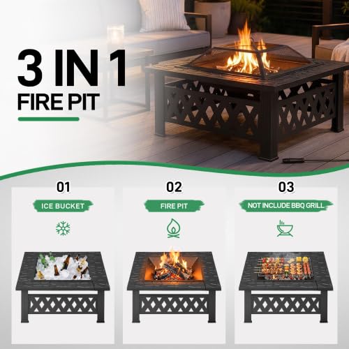 32 Inch Wood Burning Fire Pit Y396332