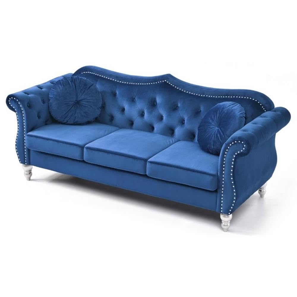 Navy Blue Velvet Sofa M698