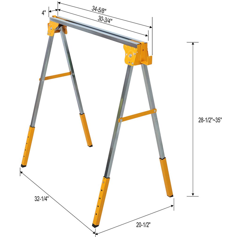2 Pack Adjustable Steel Saw Horses Z2304