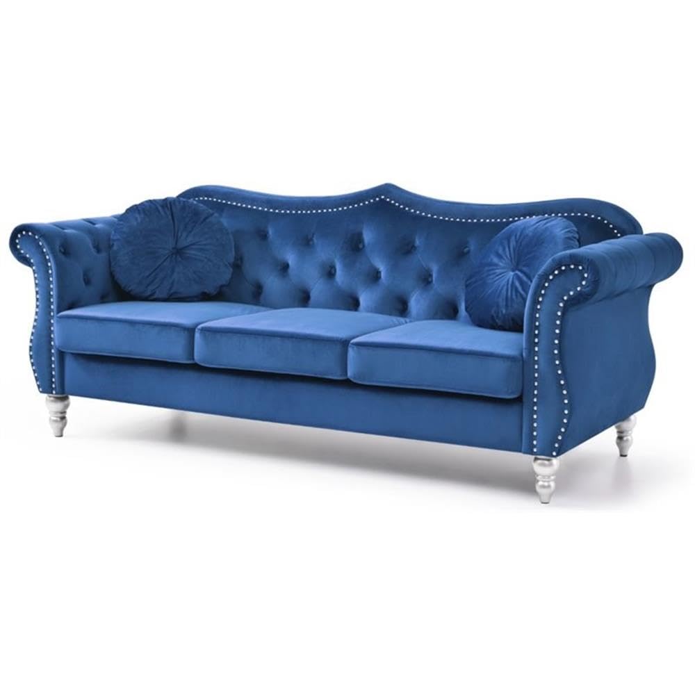 Navy Blue Velvet Sofa M698
