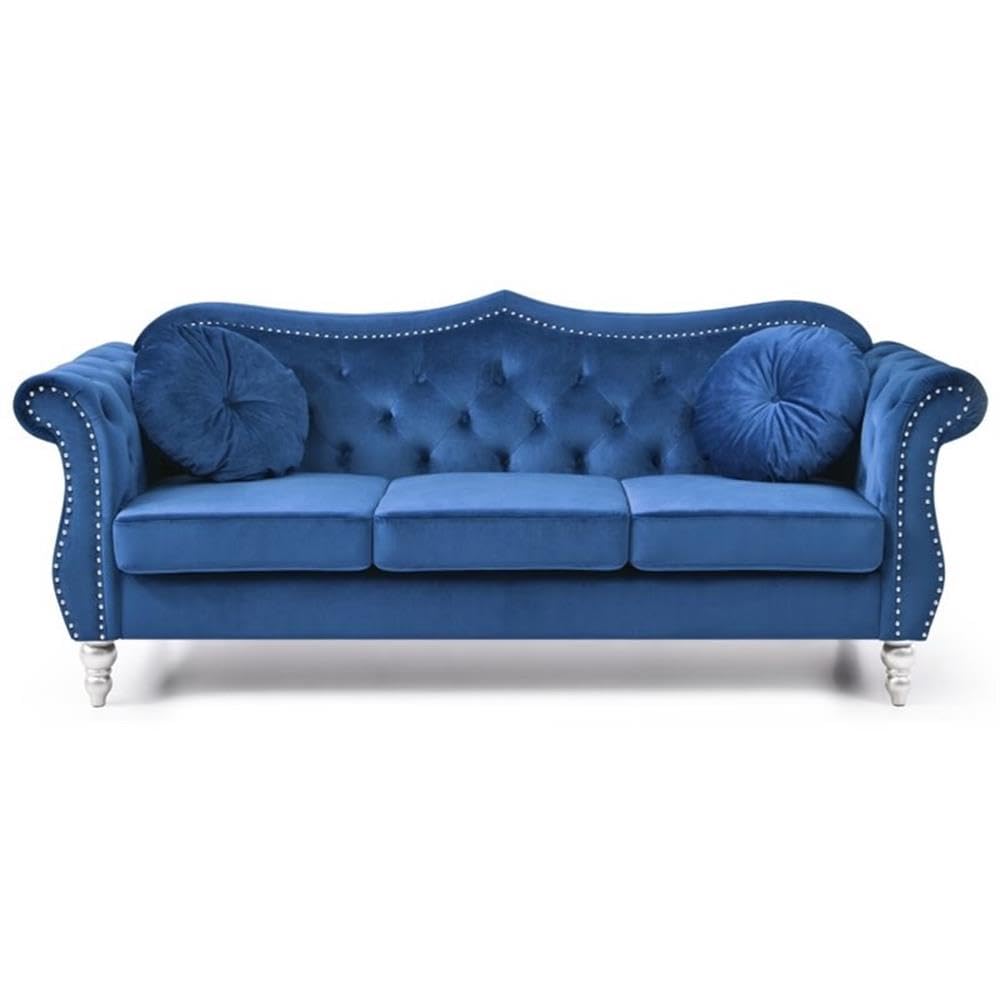 Navy Blue Velvet Sofa M698