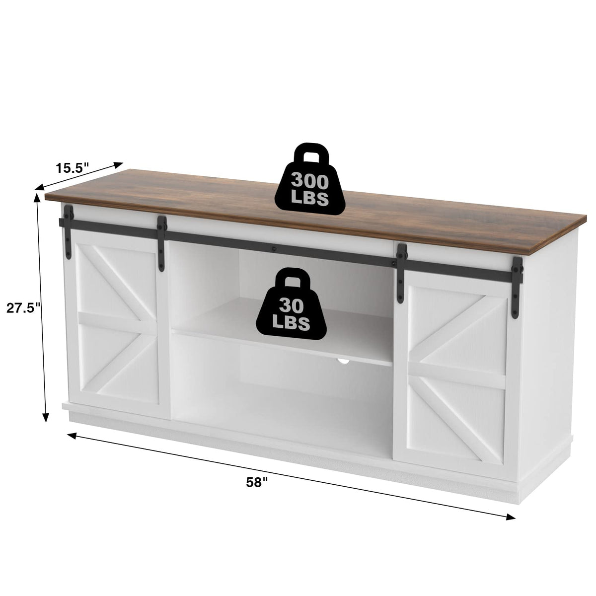 Bright White TV Stand for 65 Inch TV B892