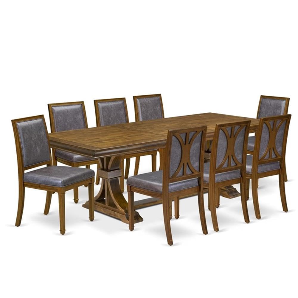 9-Piece Acacia Wood Dining Table Set with 8 Chairs G606
