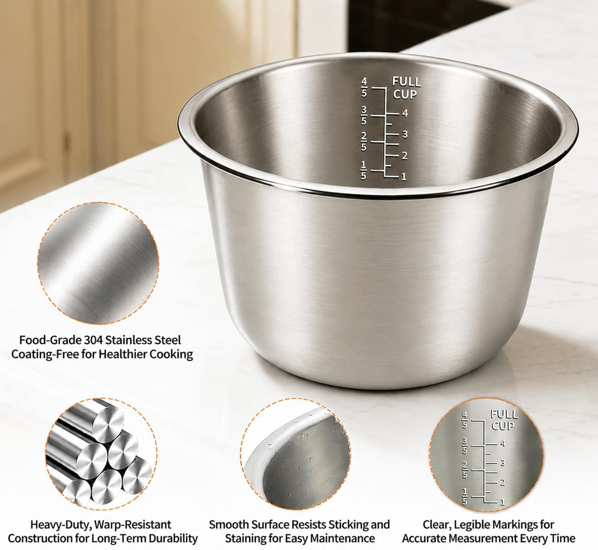 Stainless Steel Replacement Inner Pot Bowl G2898