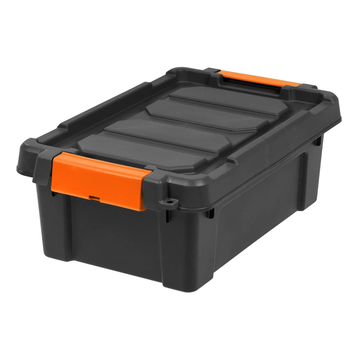 Heavy Duty Plastic Storage Bins with Lockable Lids, Black Y589