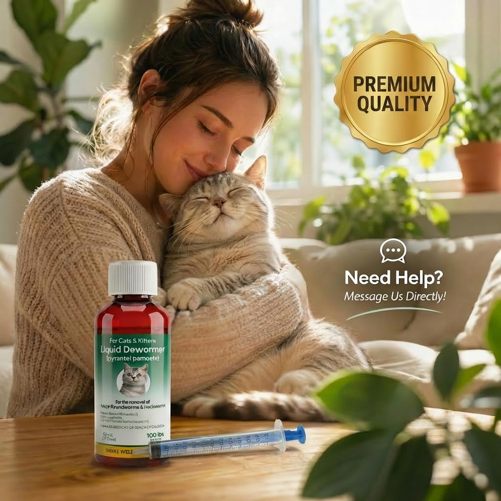 Liquid Dewormer for Cats & Kittens Pyrantel Pamoate Oral Suspension 50ml N366757