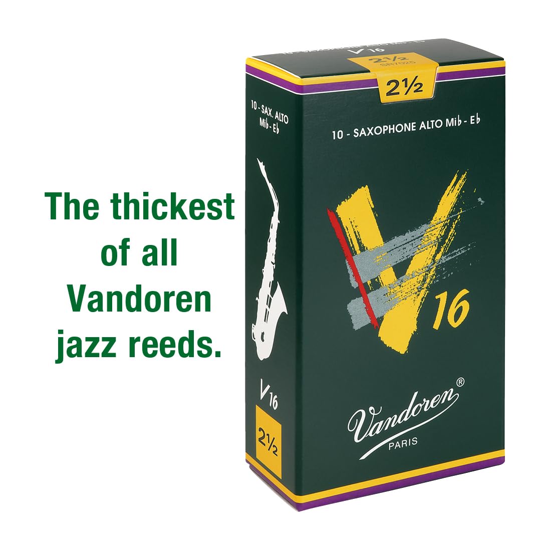 Alto Sax V16 Reeds Strength 2.5 Box of 10 H51363
