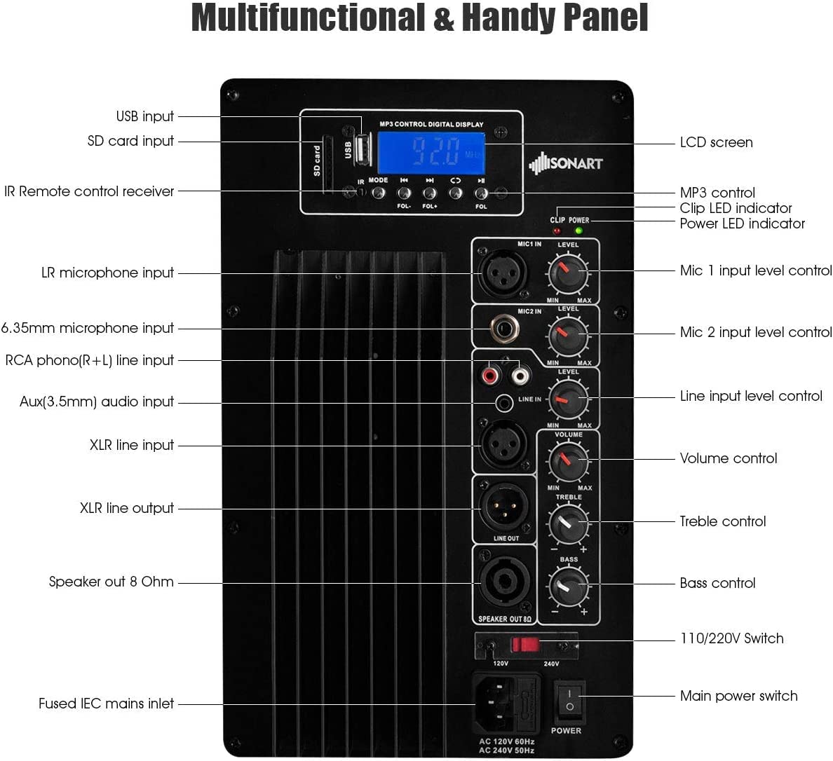 Portable 15" PA Speaker System Set K40302