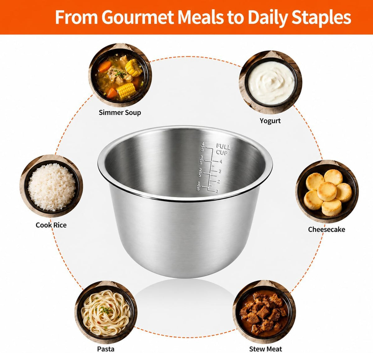 Stainless Steel Replacement Inner Pot Bowl G2898