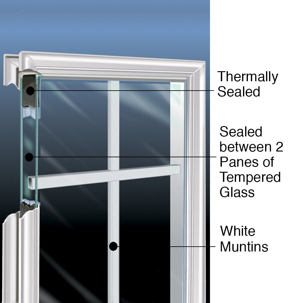 Primed Fiberglass 1/2 Lite 1-Panel Prehung Entry Door 36" x 80" Y596
