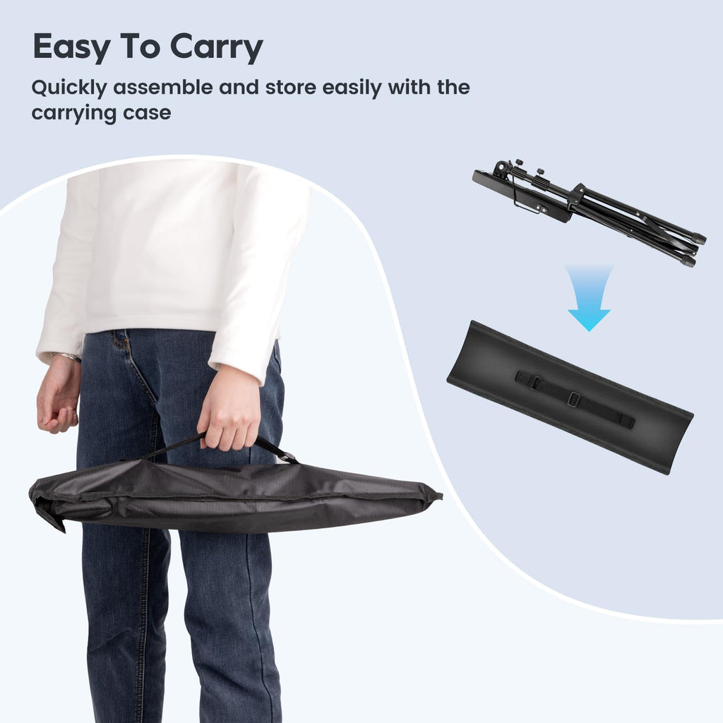 Black Adjustable Metal Music Stand with Carrying Bag N3726