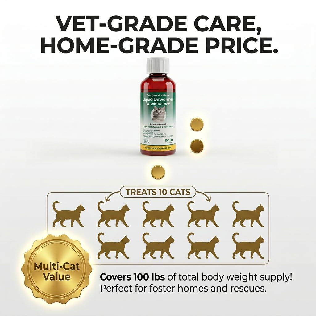 Liquid Dewormer for Cats & Kittens Pyrantel Pamoate Oral Suspension 50ml N366757
