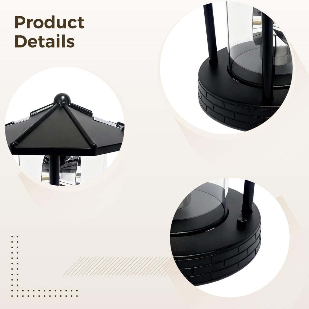 Solar Lighthouse with Rotating Beacon, 5.7 x 5.7 x 6.9 in G241766