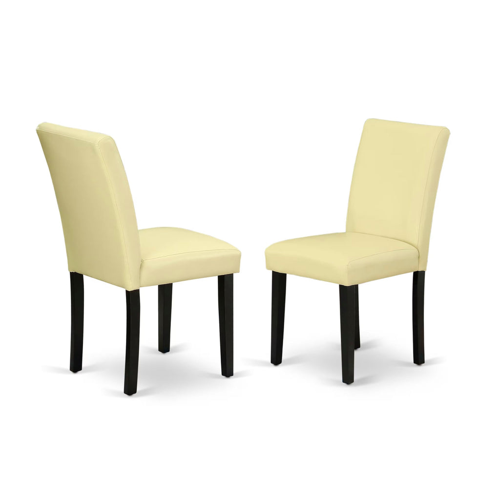 5 Piece Black Dining Table Set with 4 Faux Leather Chairs U46290