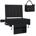 Black Padded Portable Folding Stadium Seat with Back Support and Cup Holder B65116