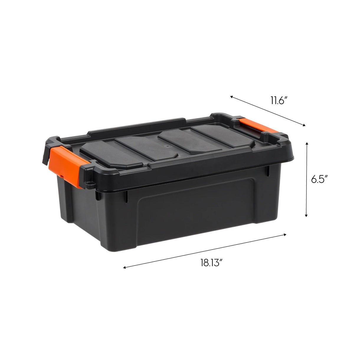 Heavy Duty Plastic Storage Bins with Lockable Lids, Black Y589