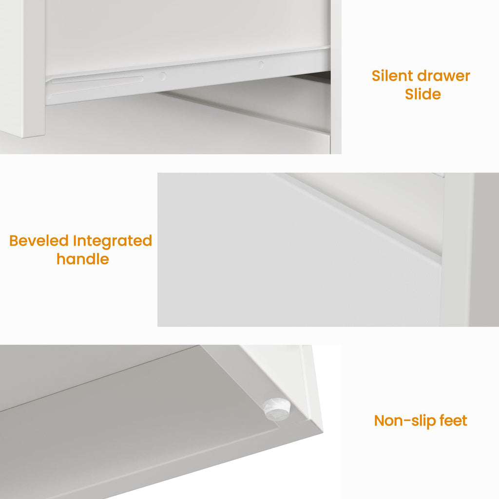 White 3 Drawer Nightstand K83609