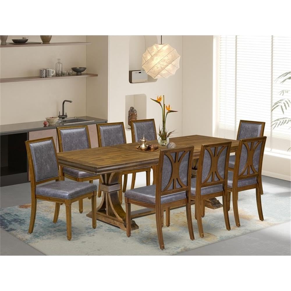 9-Piece Acacia Wood Dining Table Set with 8 Chairs G606