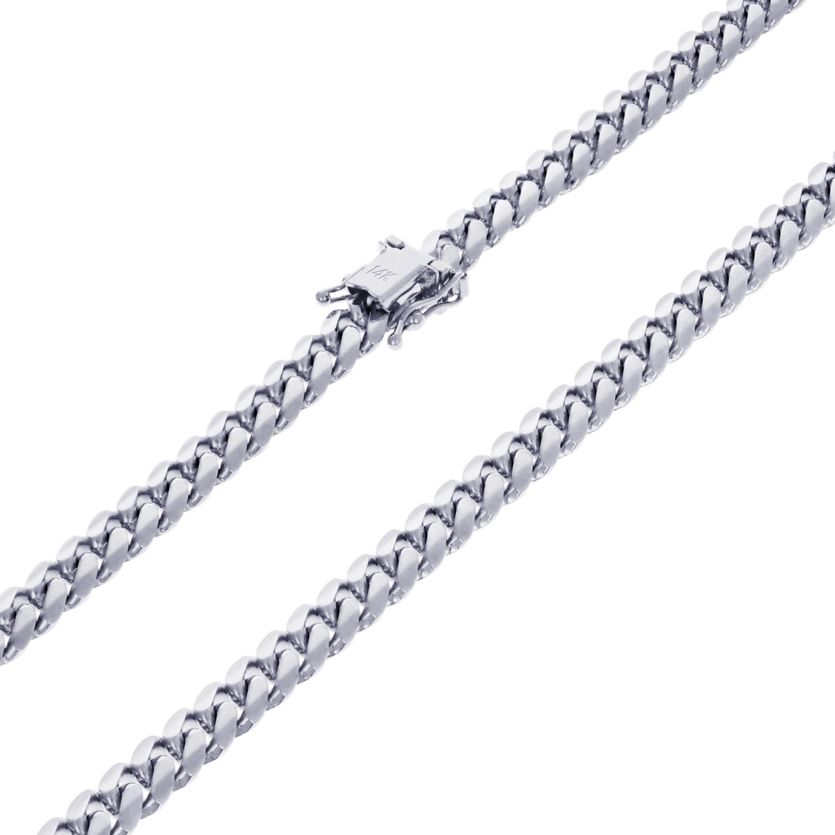 14k White Gold 6mm Chain Necklace A7658