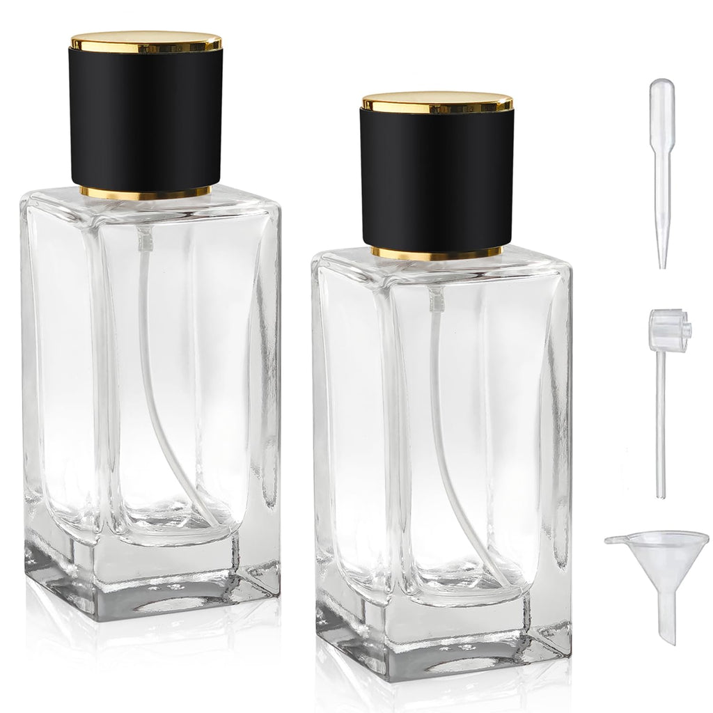 2 Pack 50ml Glass Spray Perfume Bottle Atomizer S514