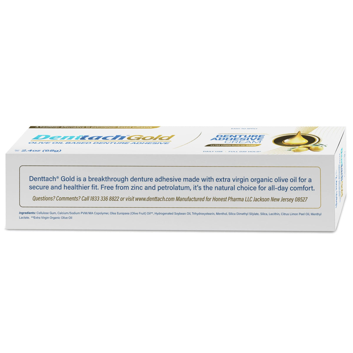 Gold Olive Oil Based Denture Adhesive Cream, Zinc Free, 2.4 Ounce P69322