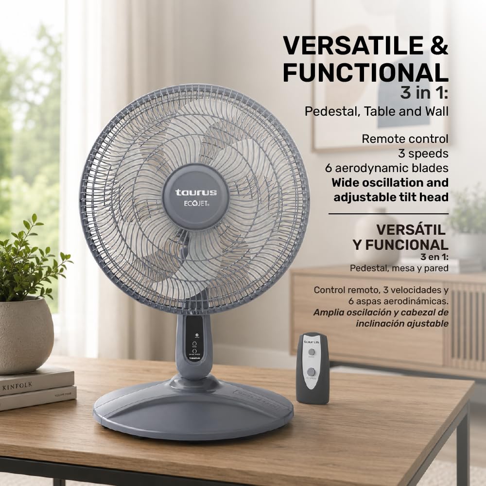 16” Pedestal Fan with Remote, Oscillating Standing Fan X6912