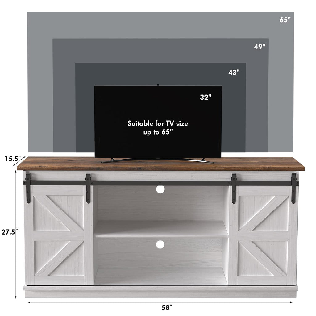 Bright White TV Stand for 65 Inch TV B892