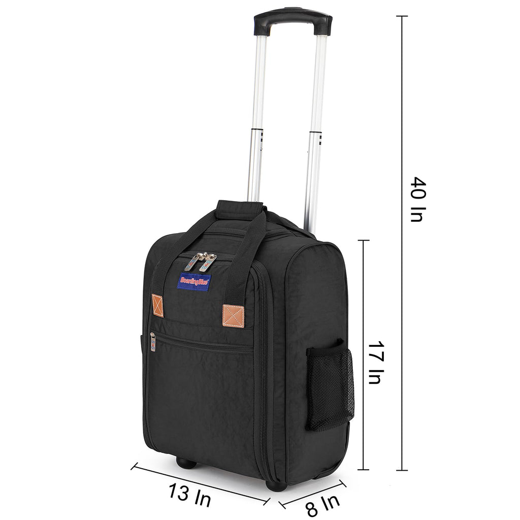 17x13x8 Inches Rolling Underseat Travel Bag Black J35744