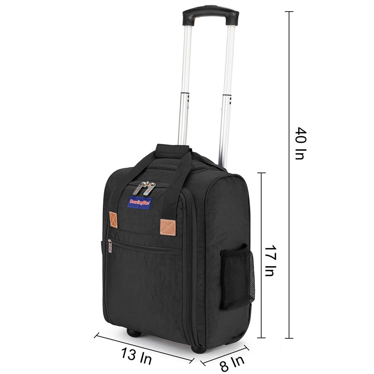 17x13x8 Inches Rolling Underseat Travel Bag Black J35744