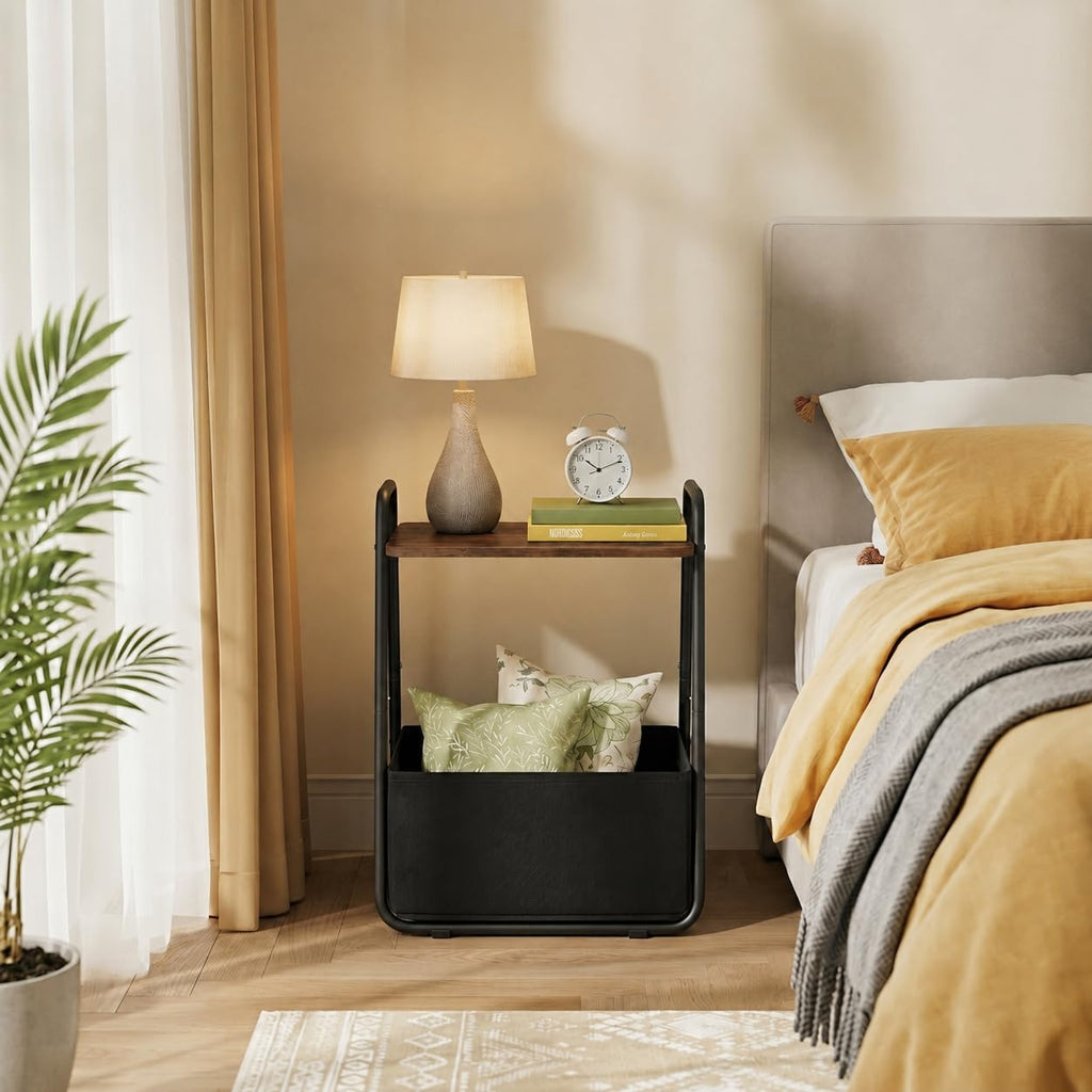 Small Storage Side Table with Metal Frame O82460