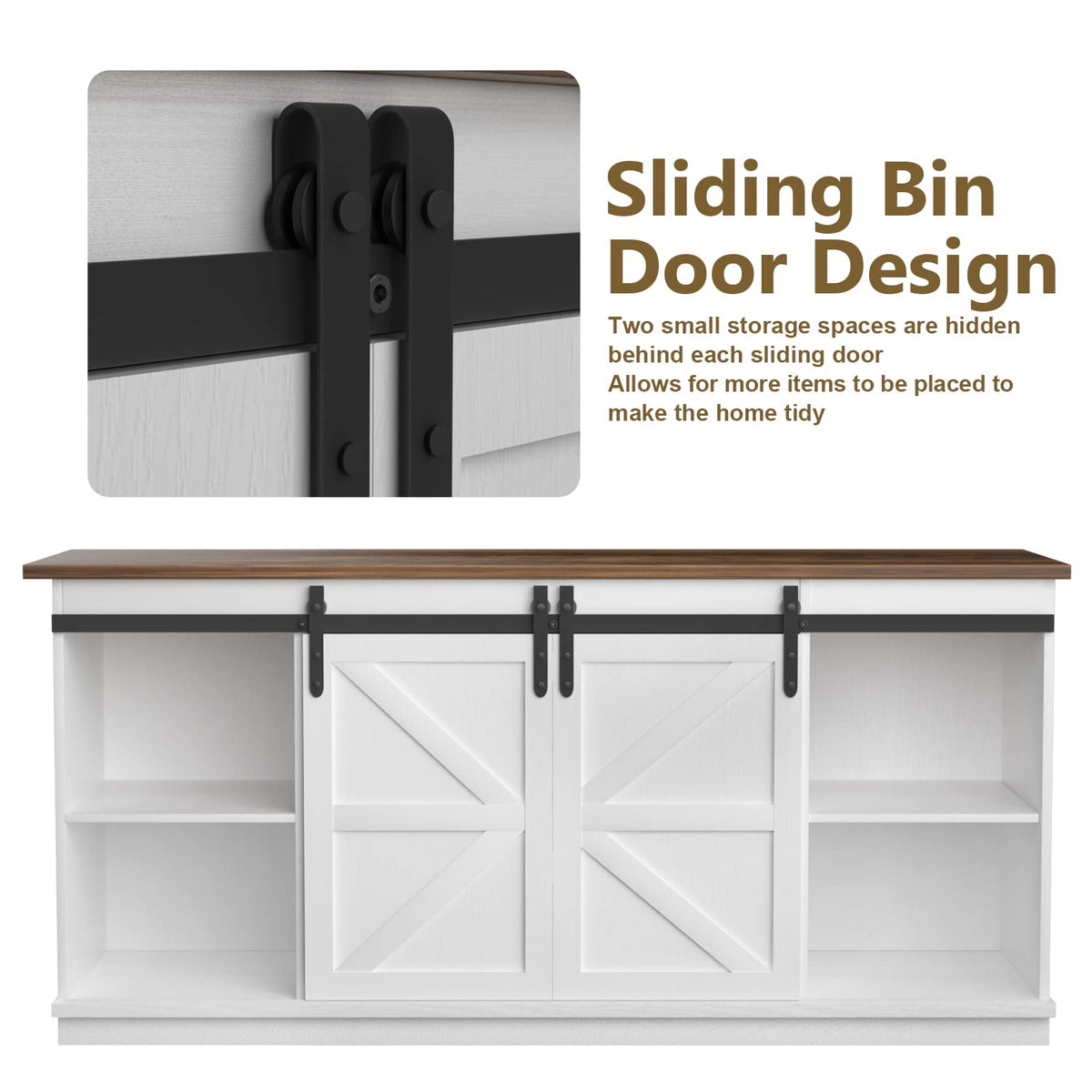 Bright White TV Stand for 65 Inch TV B892
