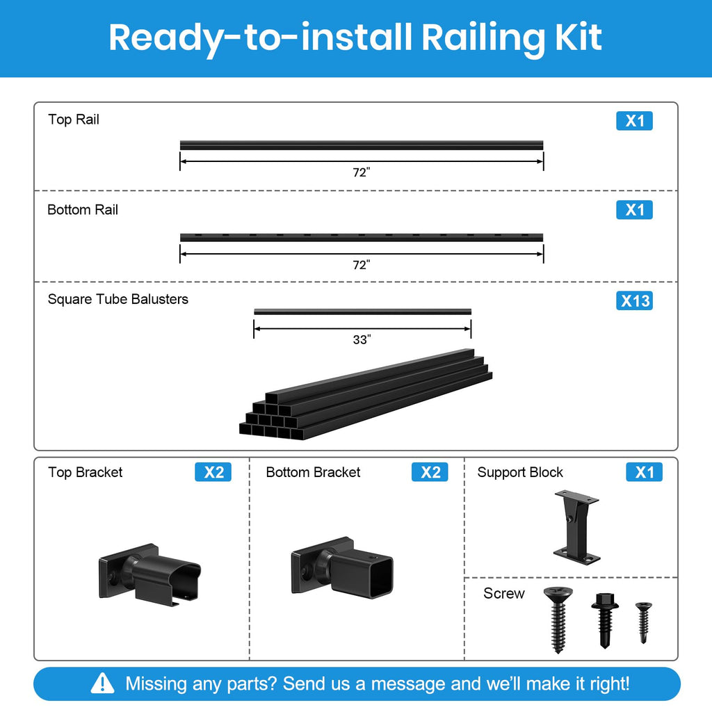 Black Aluminum Deck Railing Kit L157587