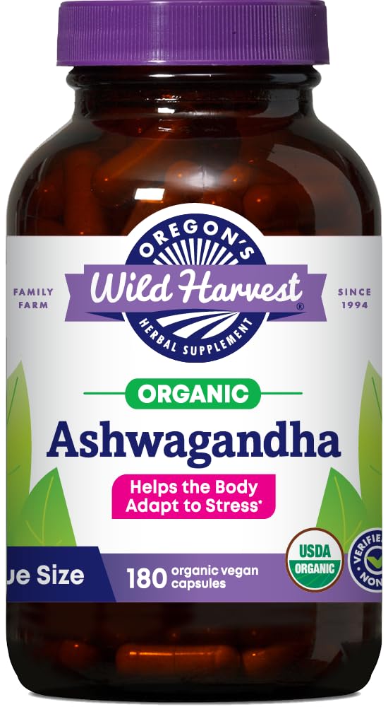 Organic Ashwagandha Herbal Supplements 180 Count B15858