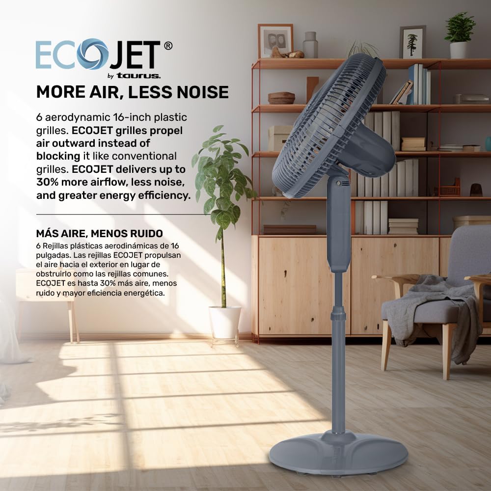 16” Pedestal Fan with Remote, Oscillating Standing Fan X6912