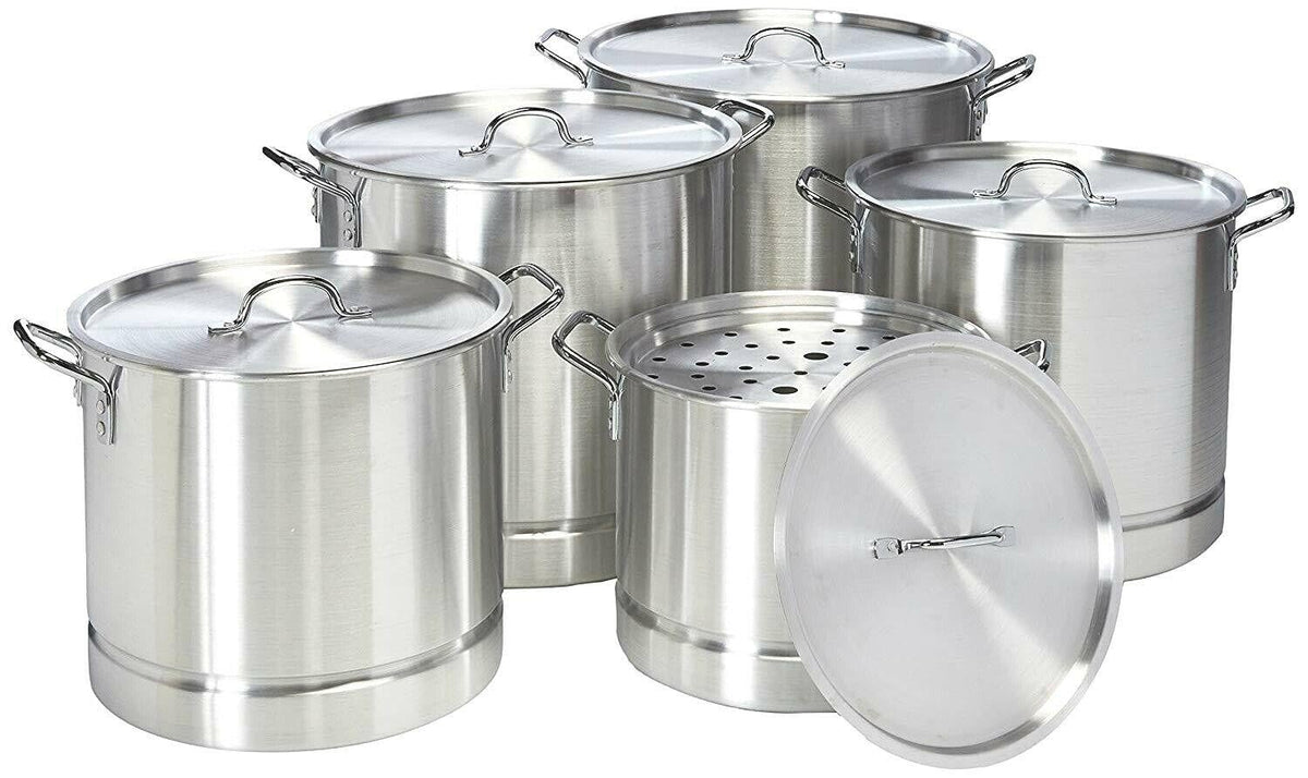 10 Pcs Aluminum Stock Pot Set With Steamer X17339