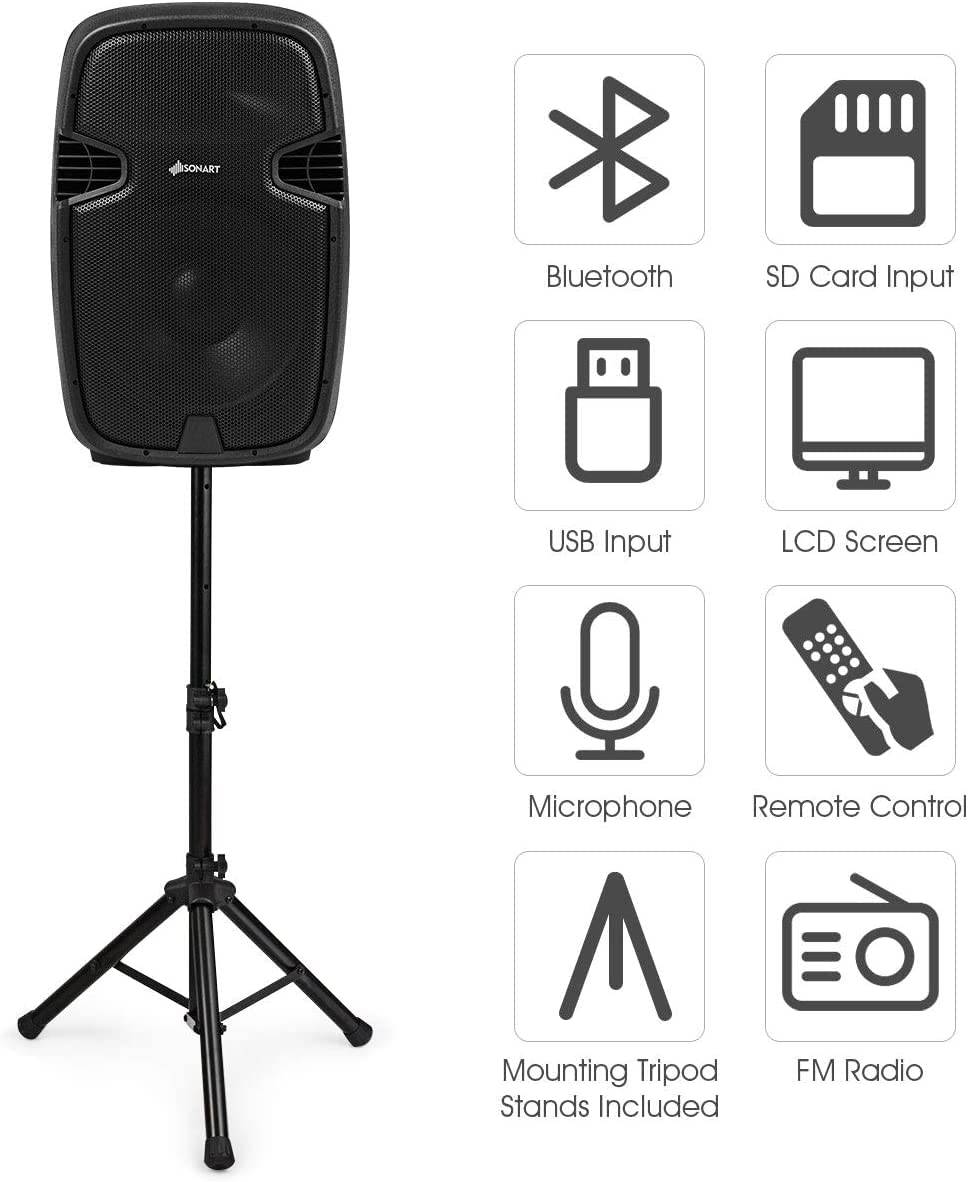 Portable 15" PA Speaker System Set K40302