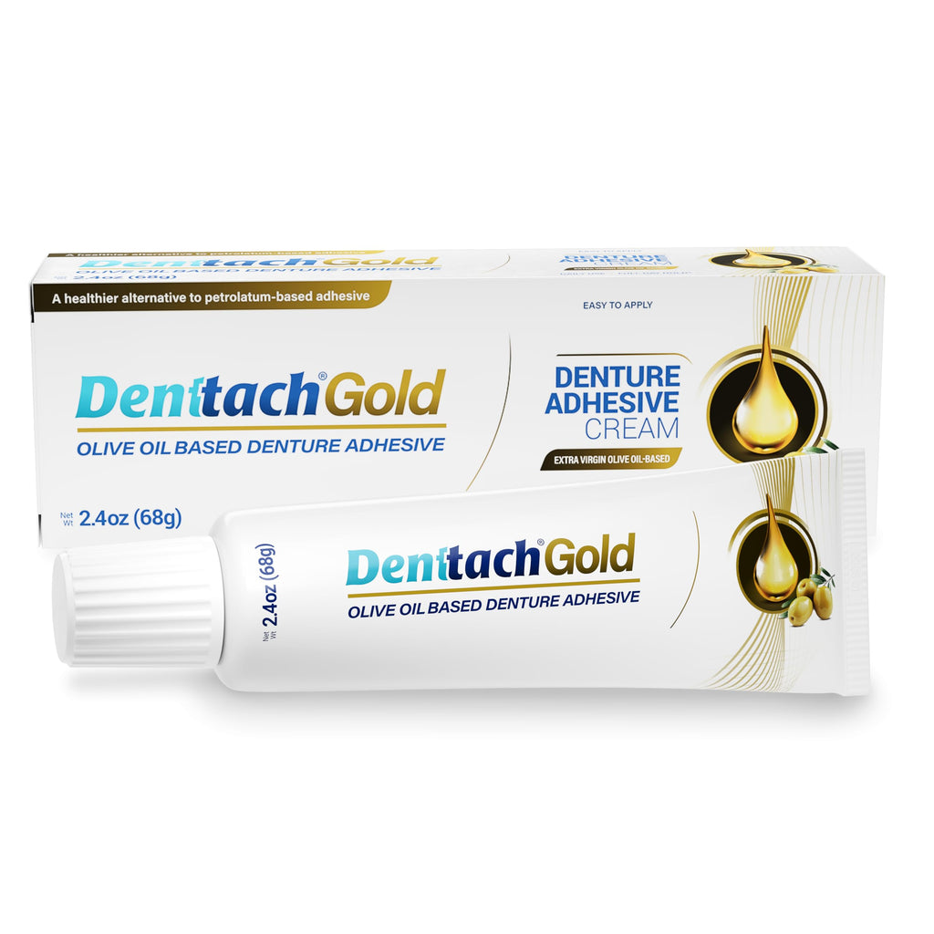 Gold Olive Oil Based Denture Adhesive Cream, Zinc Free, 2.4 Ounce P69322