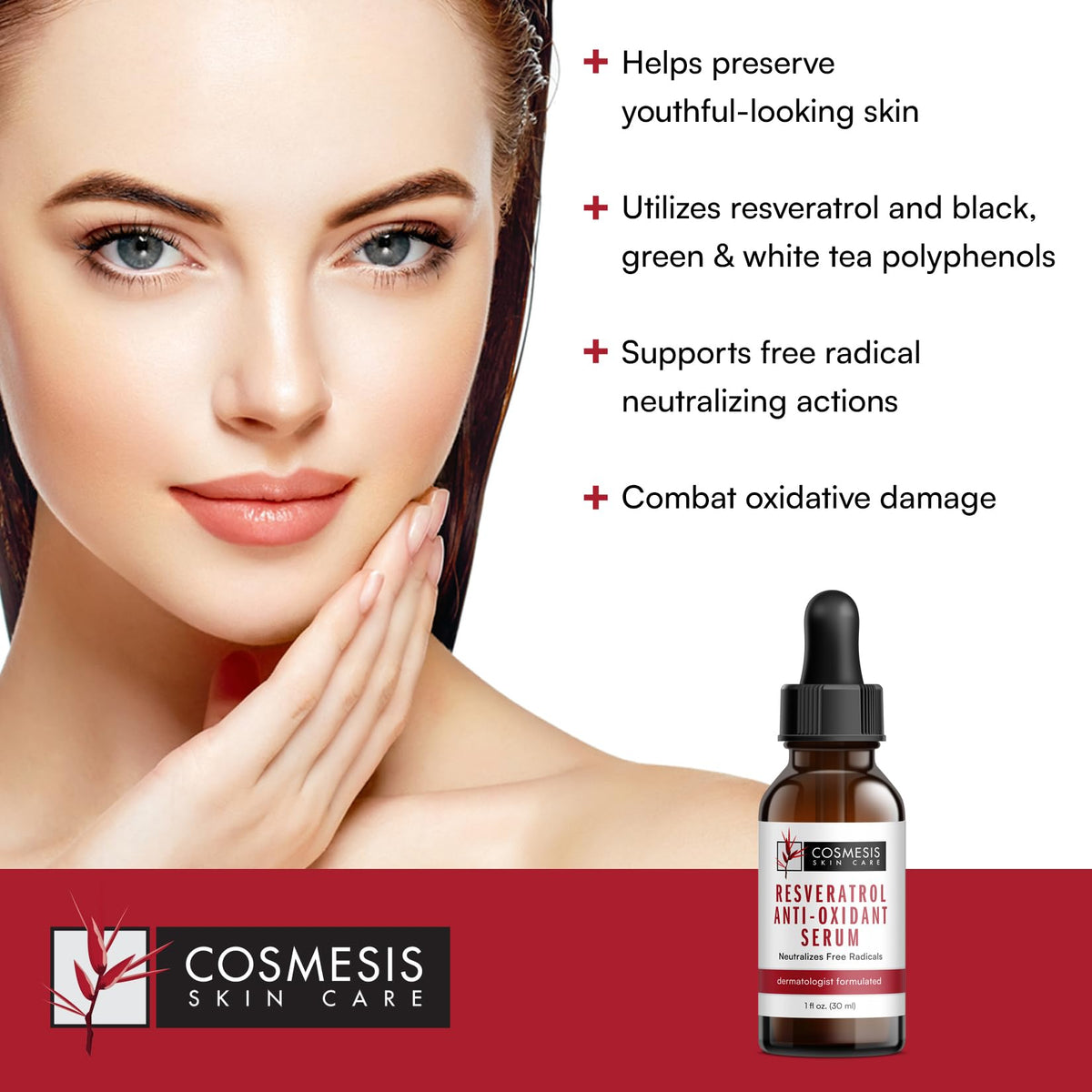 Resveratrol Antioxidant Serum with Tea Polyphenols, 1 fl oz V6185