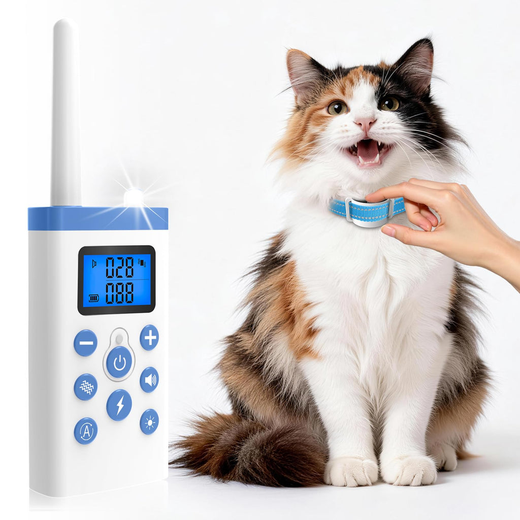 Lightweight Cat Training Collar with Remote, 4 Modes, IP67 Waterproof, Rechargeable W14084