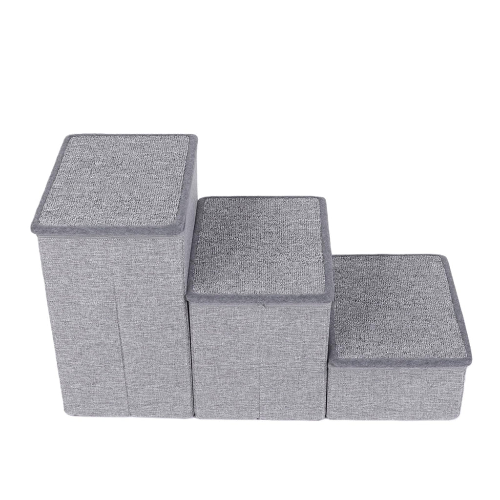 Foldable 3 Step Dog Stairs with Storage B35289