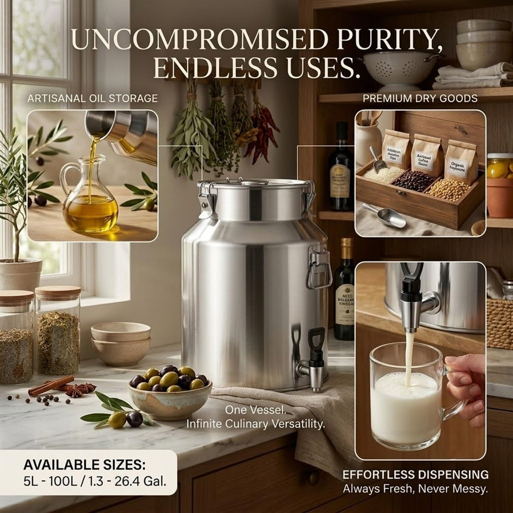 Food Grade Stainless Steel Milk Can with Sealed Lid B623035