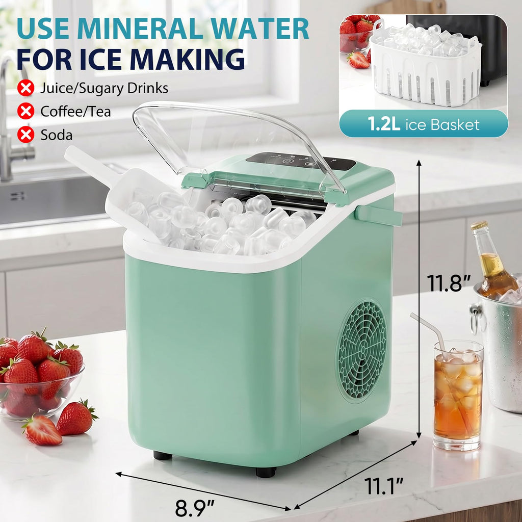 Countertop Ice Maker with Basket and Scoop, 26lbs Daily O710450