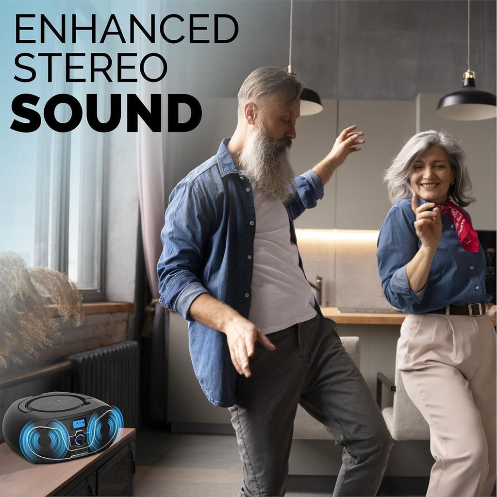 Portable Bluetooth CD Player Boombox with FM Radio H9841
