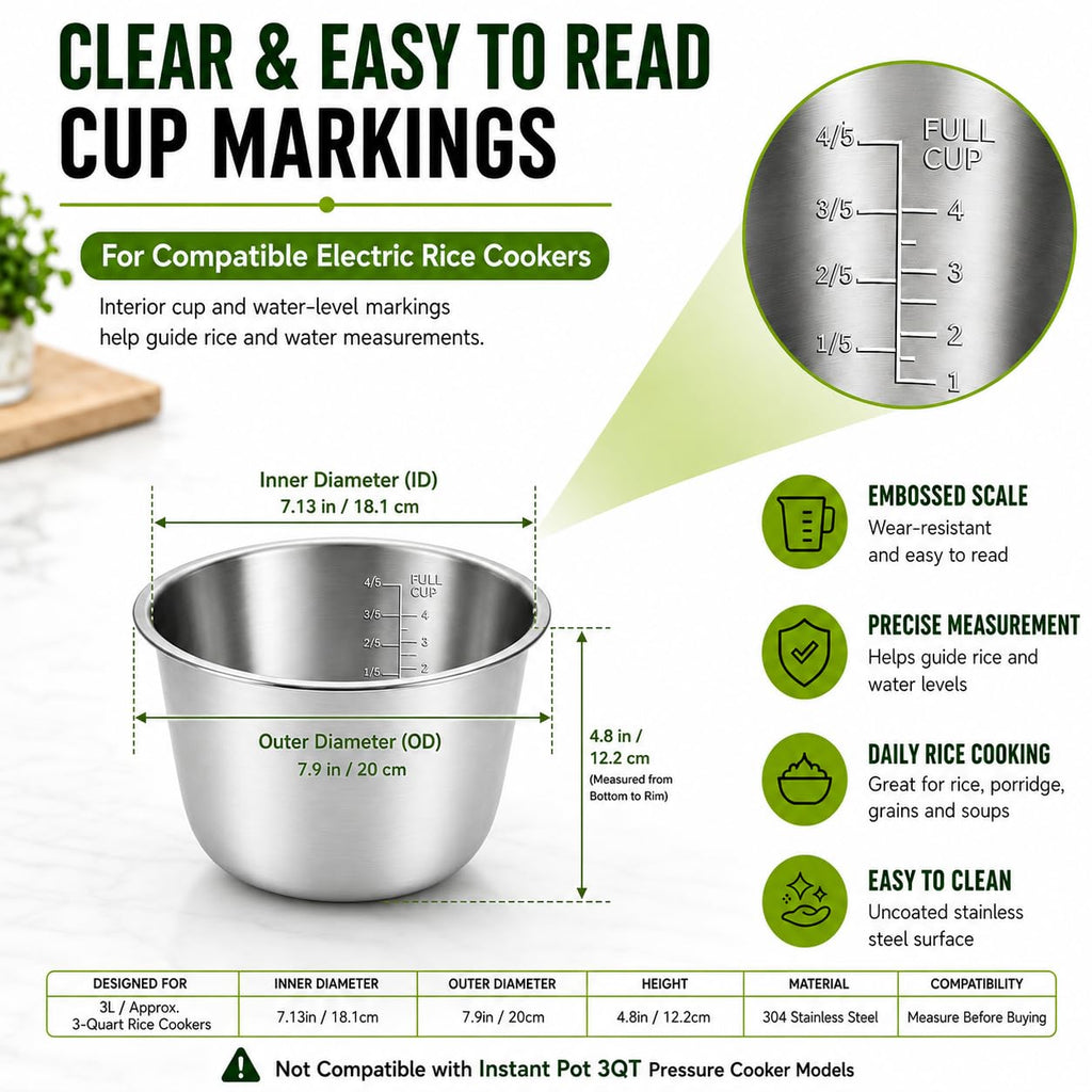 Stainless Steel Replacement Inner Pot Bowl G2898
