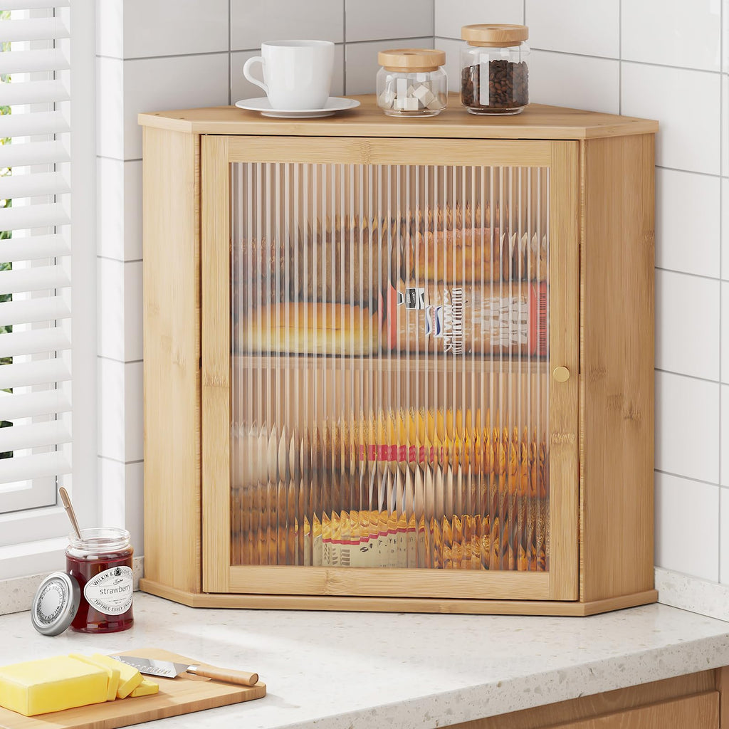 Wooden Corner Bread Box S870448