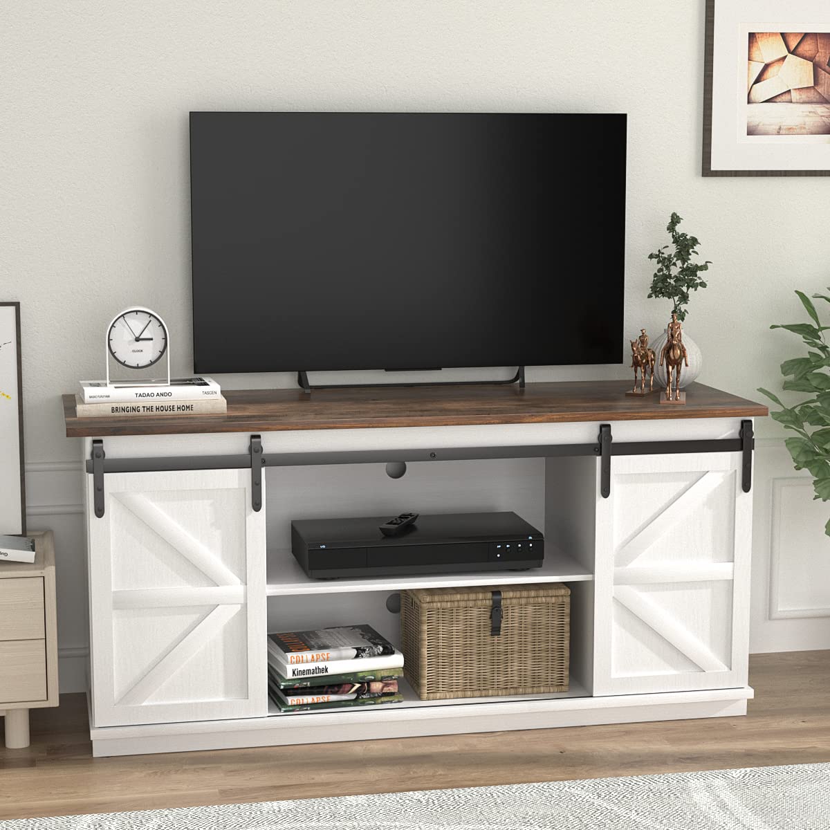 Bright White TV Stand for 65 Inch TV B892