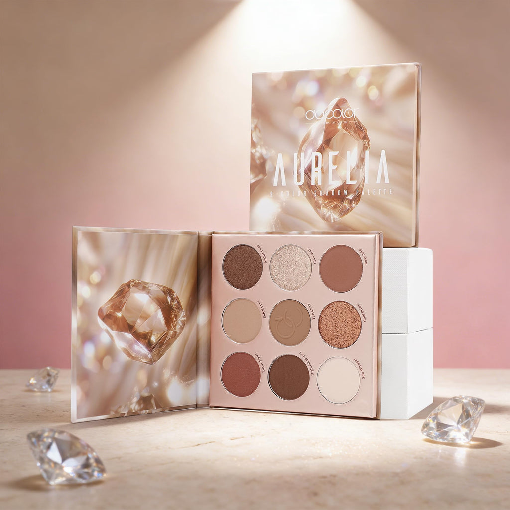 9 Colors Brown & Copper Eyeshadow Palette with Matte & Shimmer Finishes N38188